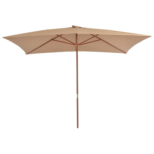 vidaXL Ομπρέλα Κήπου Χρώμα Taupe 200 x 300 εκ. με Ξύλινο Ιστό