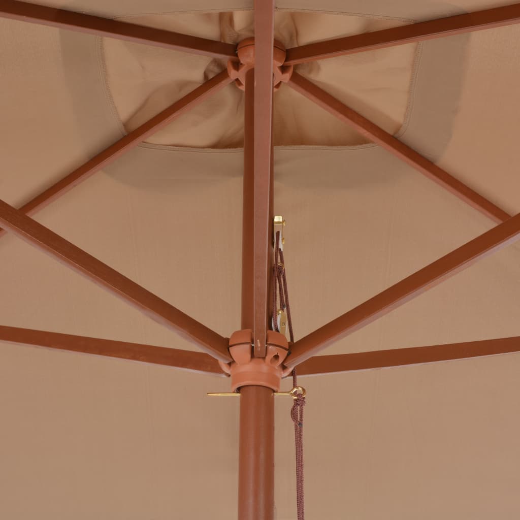 vidaXL Ομπρέλα Κήπου Χρώμα Taupe 200 x 300 εκ. με Ξύλινο Ιστό