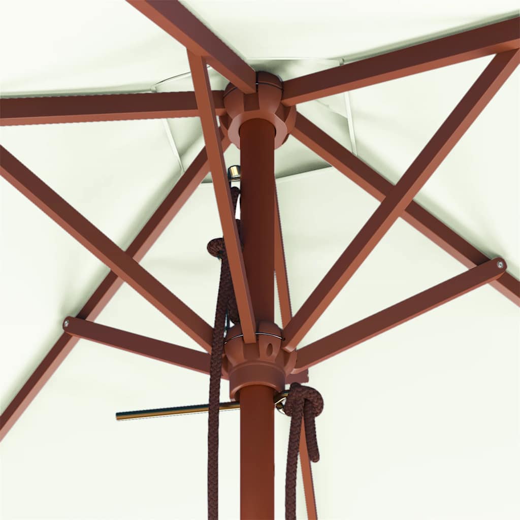 vidaXL Ομπρέλα Κήπου Χρώμα της Άμμου 150 x 200 εκ. με Ξύλινο Ιστό