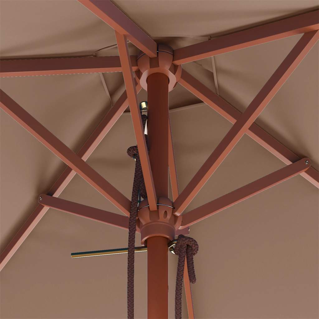 vidaXL Ομπρέλα Κήπου Χρώμα Taupe 150 x 200 εκ. με Ξύλινο Ιστό