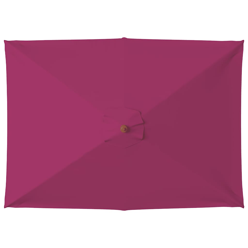 vidaXL Ομπρέλα Κήπου Μπορντό 150x200 εκ. με Ξύλινο Ιστό