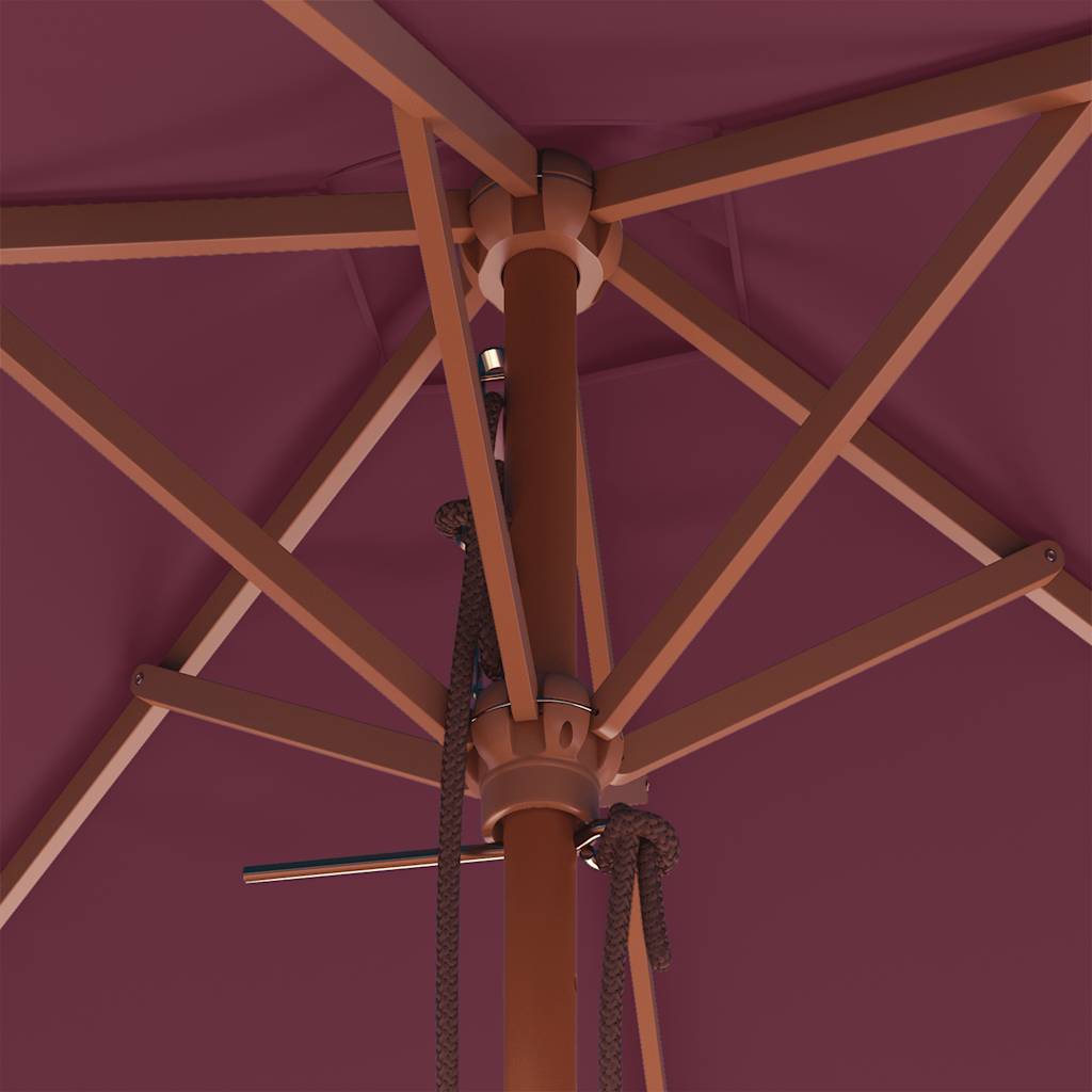 vidaXL Ομπρέλα Κήπου Μπορντό 150x200 εκ. με Ξύλινο Ιστό