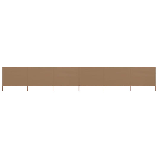 vidaXL Προστατευτικό Αέρα με 6 Πάνελ Χρώμα Taupe 800x80 εκ. Υφασμάτινο