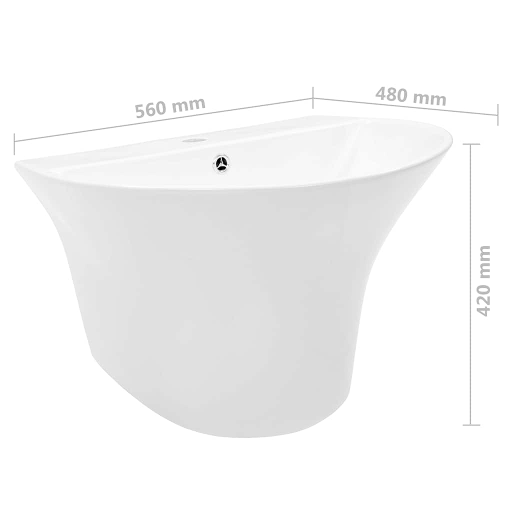 vidaXL Λεκάνη Λευκό 56 x 48 x 42 εκ. Γυαλιστερή Κεραμική