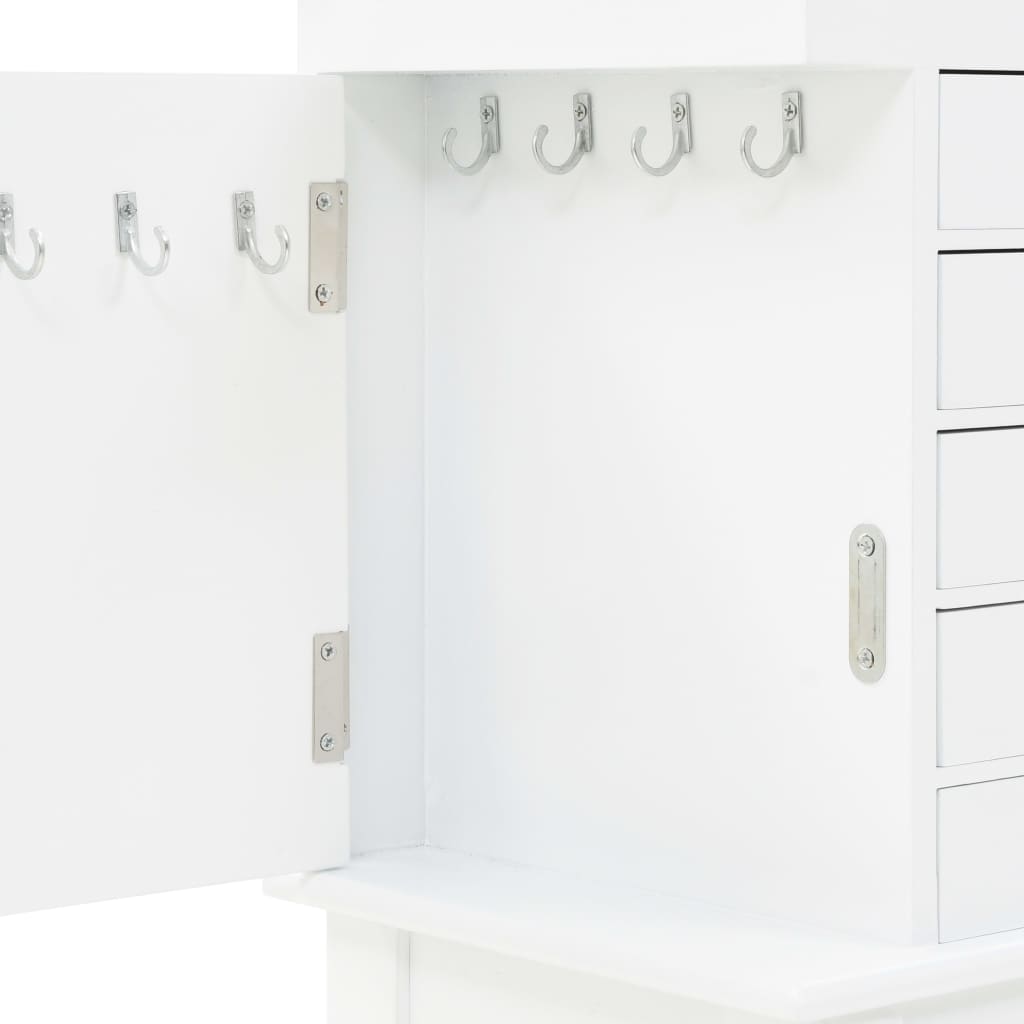 vidaXL Κοσμηματοθήκη Δαπέδου Λευκή