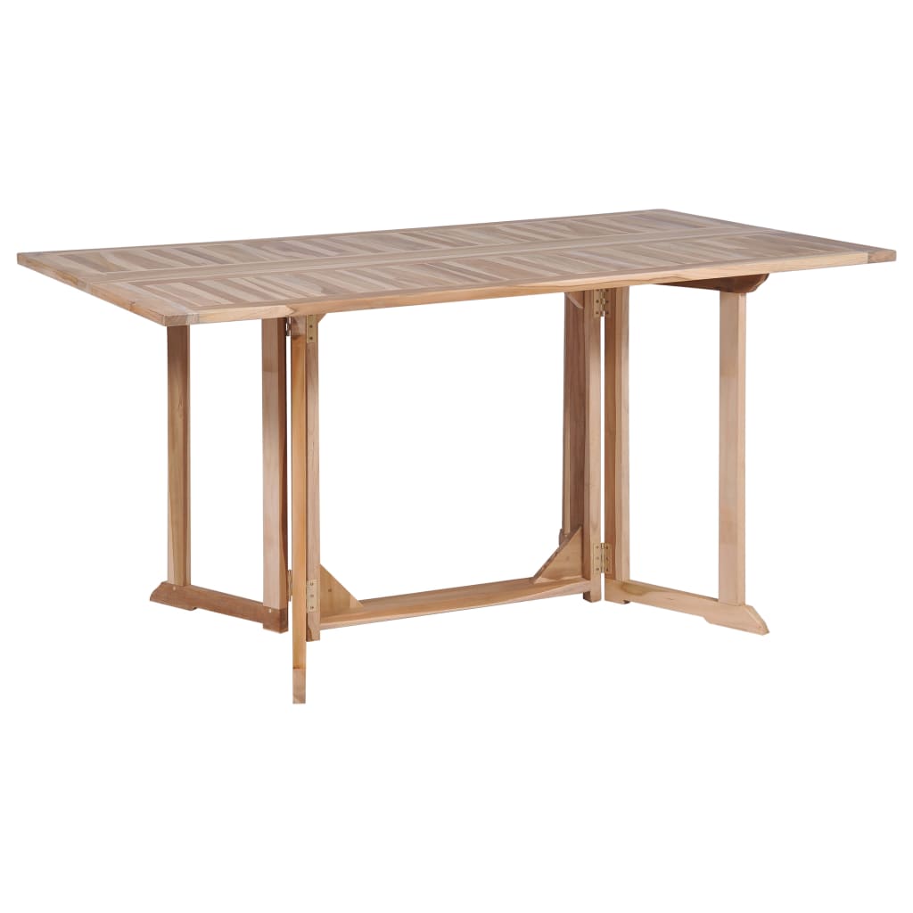 vidaXL Σετ Τραπεζαρίας Εξ. Χώρου Πτυσσόμενο 7 τεμ. από Μασίφ Ξύλο Teak