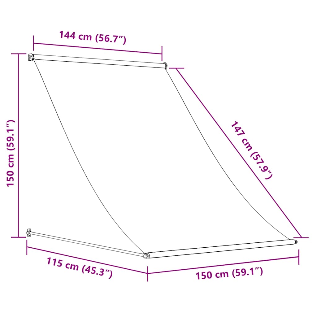 vidaXL Τέντα Συρόμενη Μπλε / Λευκό 150 x 150 εκ.