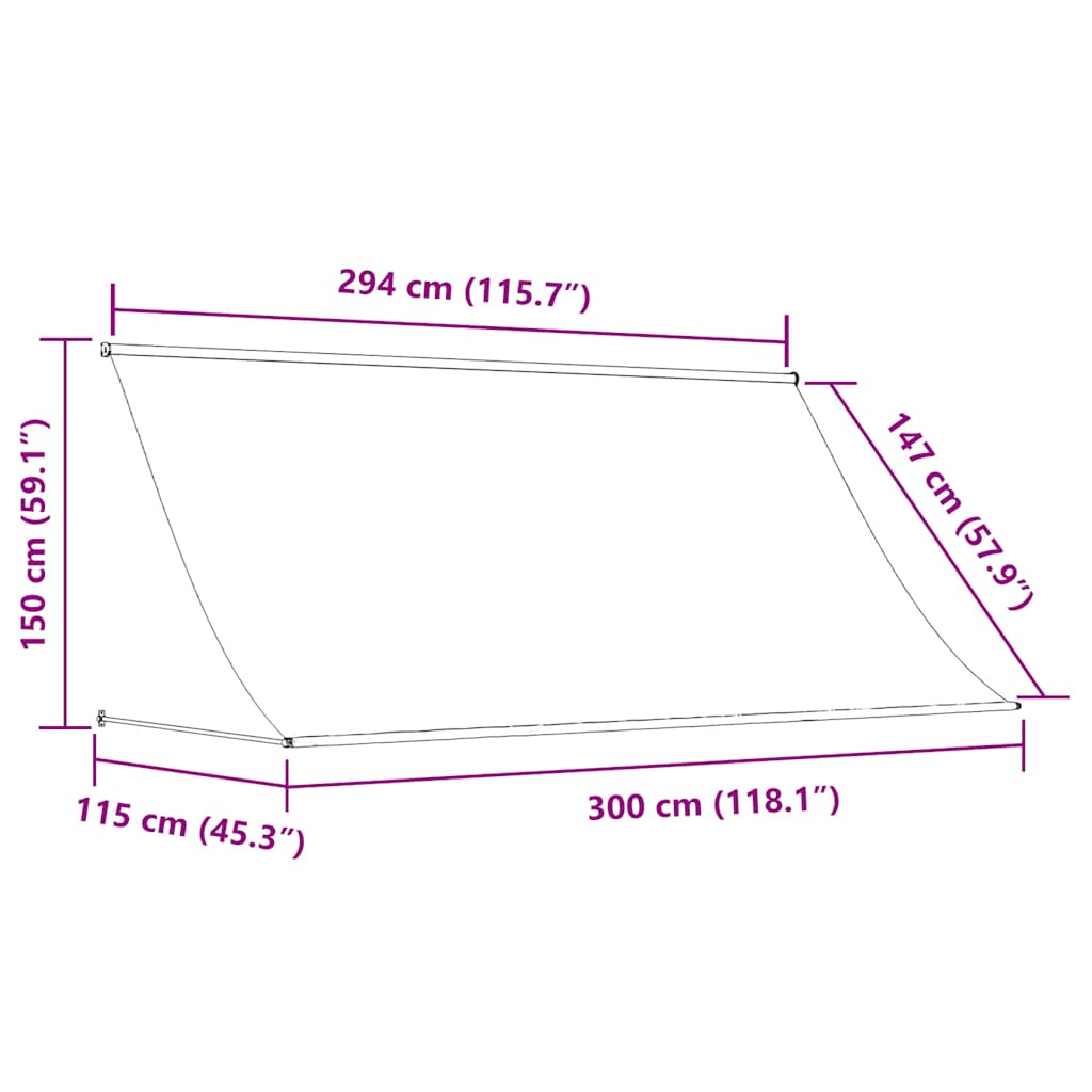 vidaXL Τέντα Συρόμενη Ανθρακί 300 x 150 εκ.