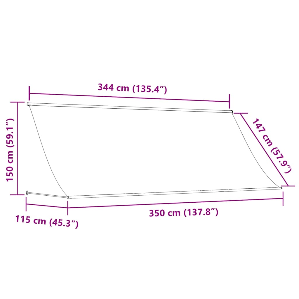 vidaXL Τέντα Συρόμενη Ανθρακί 350 x 150 εκ.