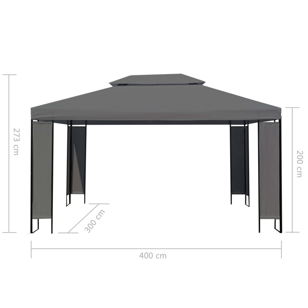 vidaXL Κιόσκι Ανθρακί 300 x 400 εκ.