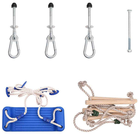 vidaXL Κούνια με Σκάλα από Σχοινί Μπλε από Πολυαιθυλένιο