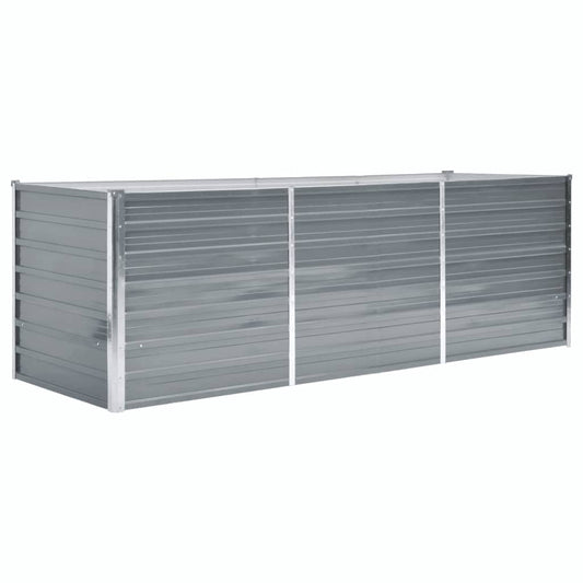vidaXL Ζαρντινιέρα Υπερυψωμένη Γκρι 240x80x77 εκ. Γαλβανισμ. Χάλυβας