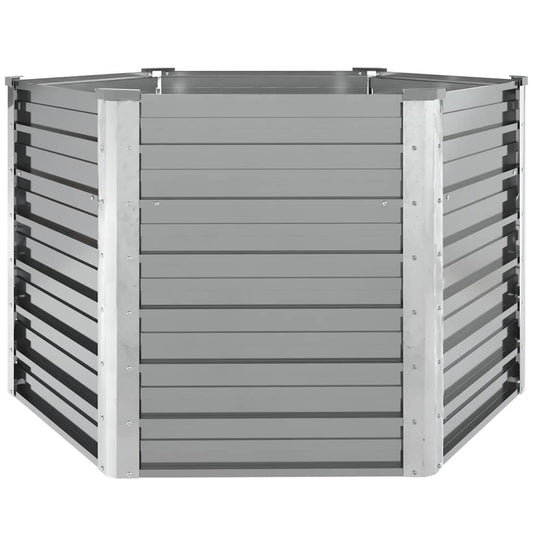 vidaXL Ζαρντινιέρα Υπερυψωμένη Γκρι 129x129x77 εκ. Γαλβανισμ. Χάλυβας
