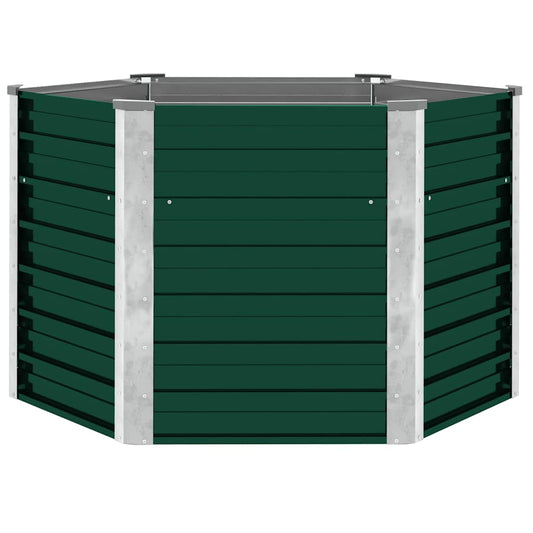 vidaXL Ζαρντινιέρα Υπερυψωμένη Πράσινη 129x129x77 εκ. Γαλβαν. Χάλυβας