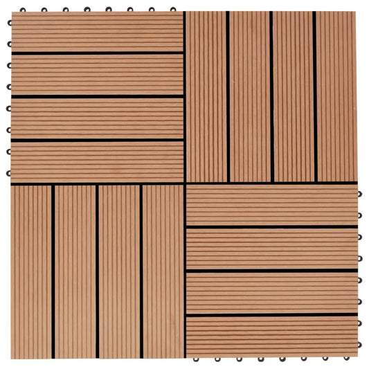 vidaXL Πλακάκια Deck 11 τεμ. Χρώμα Teak 30 x 30 εκ. 1 μ² από WPC