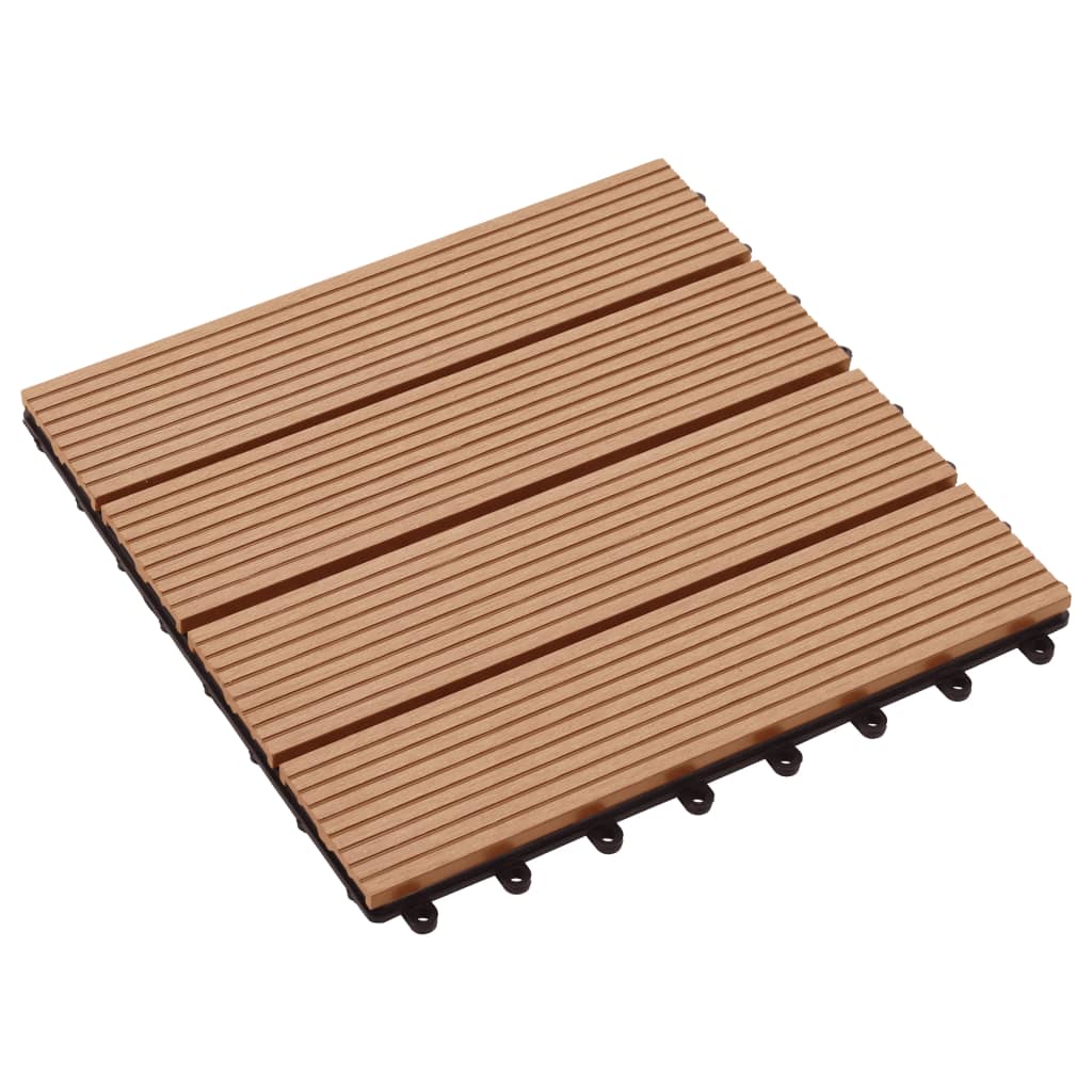 vidaXL Πλακάκια Deck 11 τεμ. Χρώμα Teak 30 x 30 εκ. 1 μ² από WPC
