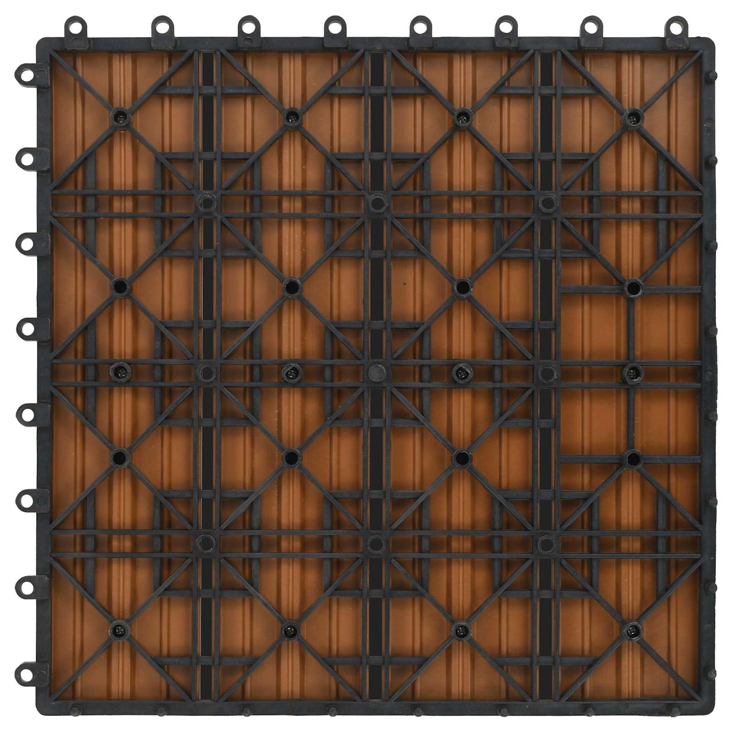 vidaXL Πλάκα Κατασκευής 11 pcs Ξύλο teak 30 x 30 cm WPC