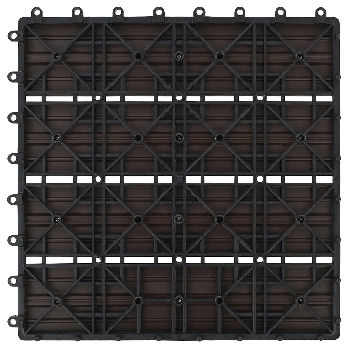 vidaXL Πλάκα Κατασκευής 11 pcs Σκούρο Καφέ 30 x 30 cm WPC