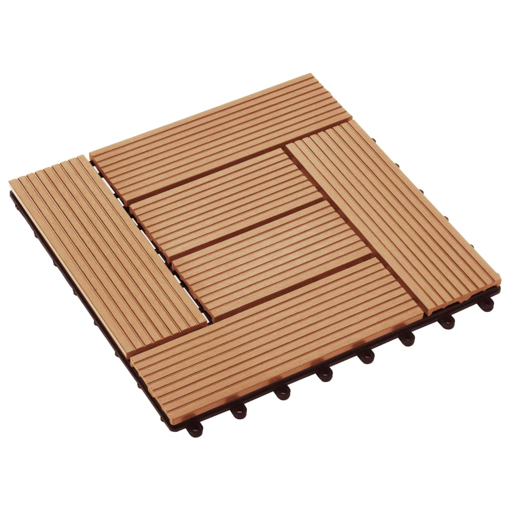 vidaXL Πλακάκια Deck 11 τεμ. Χρώμα Teak 30 x 30 εκ. 1 μ² από WPC