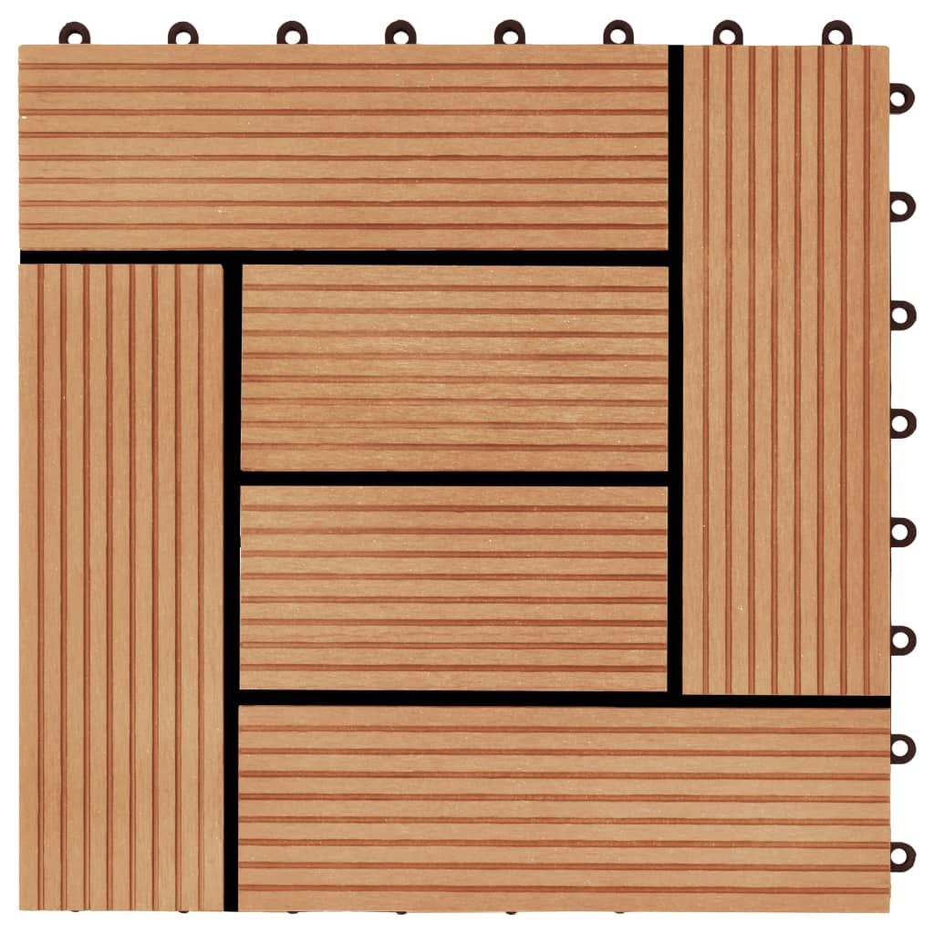 vidaXL Πλακάκια Deck 11 τεμ. Χρώμα Teak 30 x 30 εκ. 1 μ² από WPC