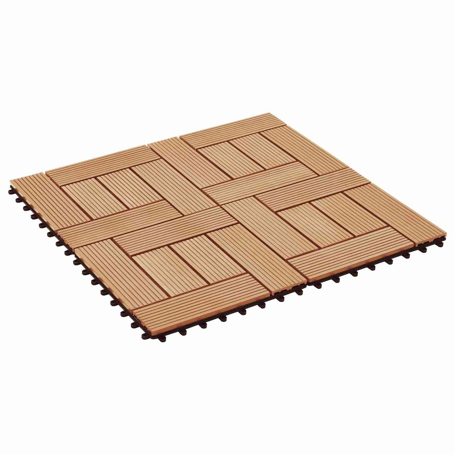 vidaXL Πλάκα Κατασκευής 11 pcs Ξύλο teak 30 x 30 cm WPC