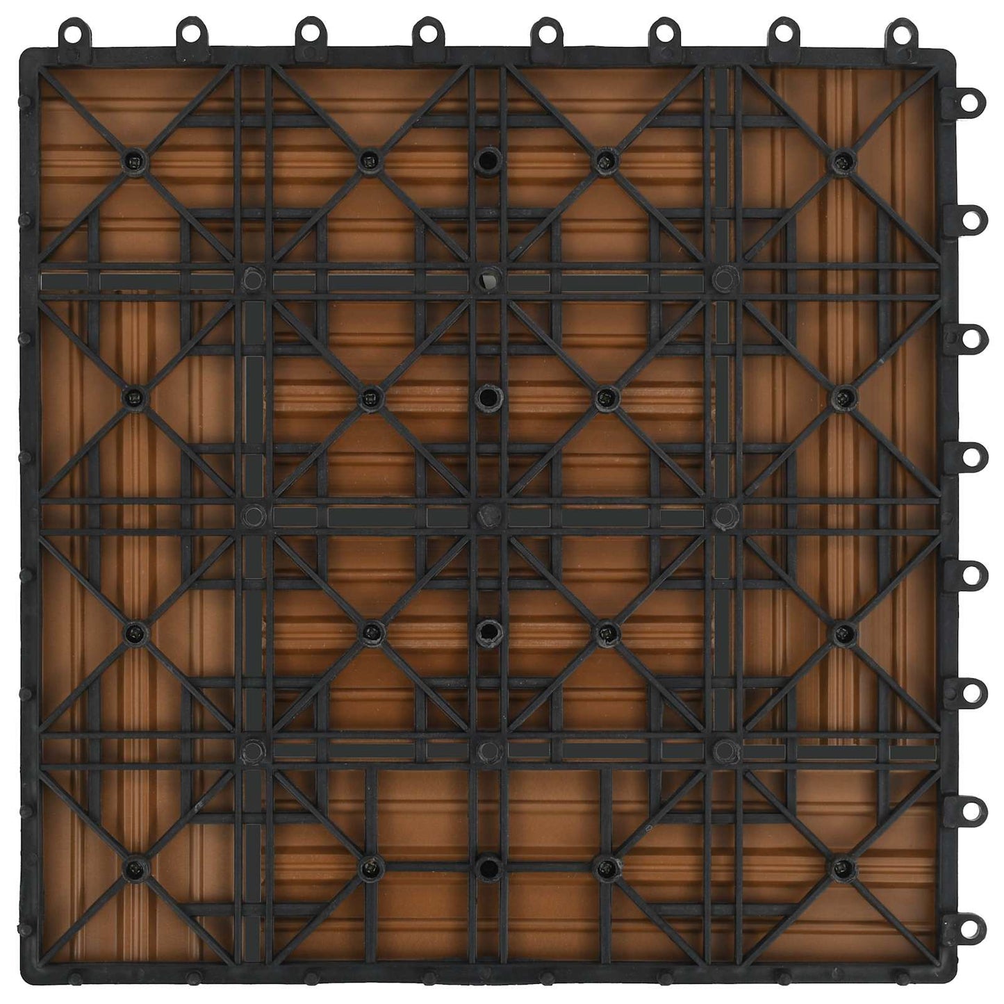 vidaXL Πλάκα Κατασκευής 11 pcs Ξύλο teak 30 x 30 cm WPC