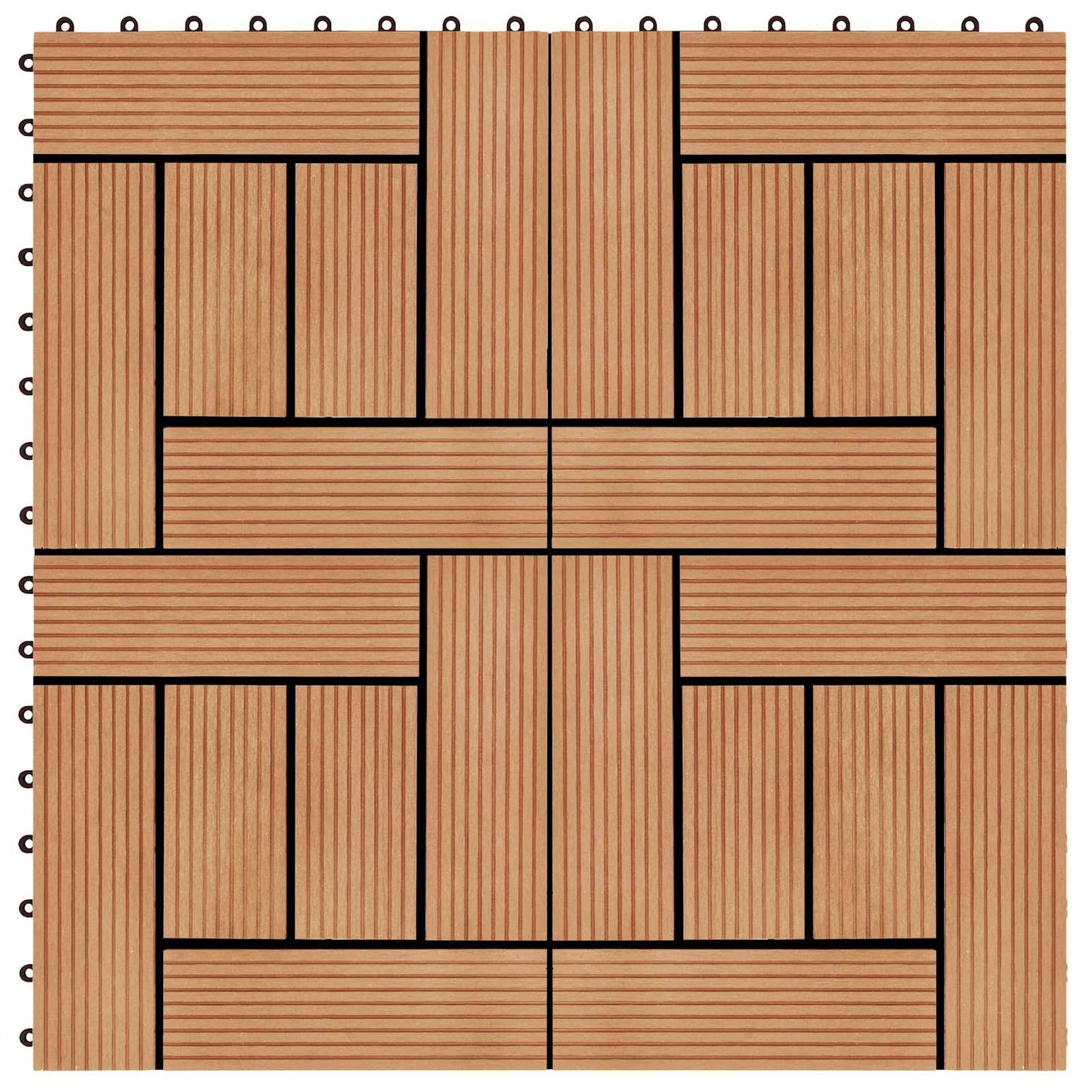 vidaXL Πλάκα Κατασκευής 11 pcs Ξύλο teak 30 x 30 cm WPC