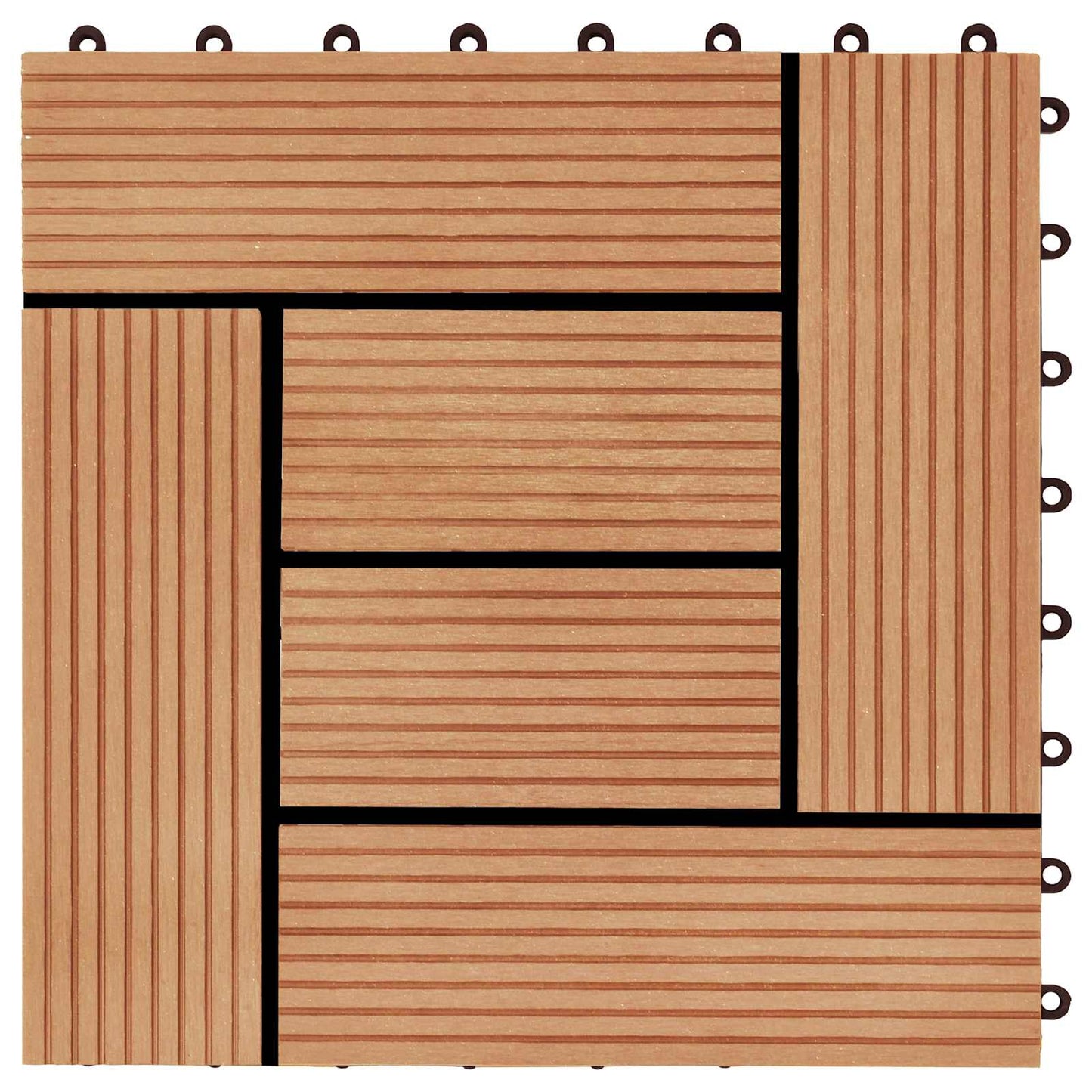 vidaXL Πλάκα Κατασκευής 11 pcs Ξύλο teak 30 x 30 cm WPC