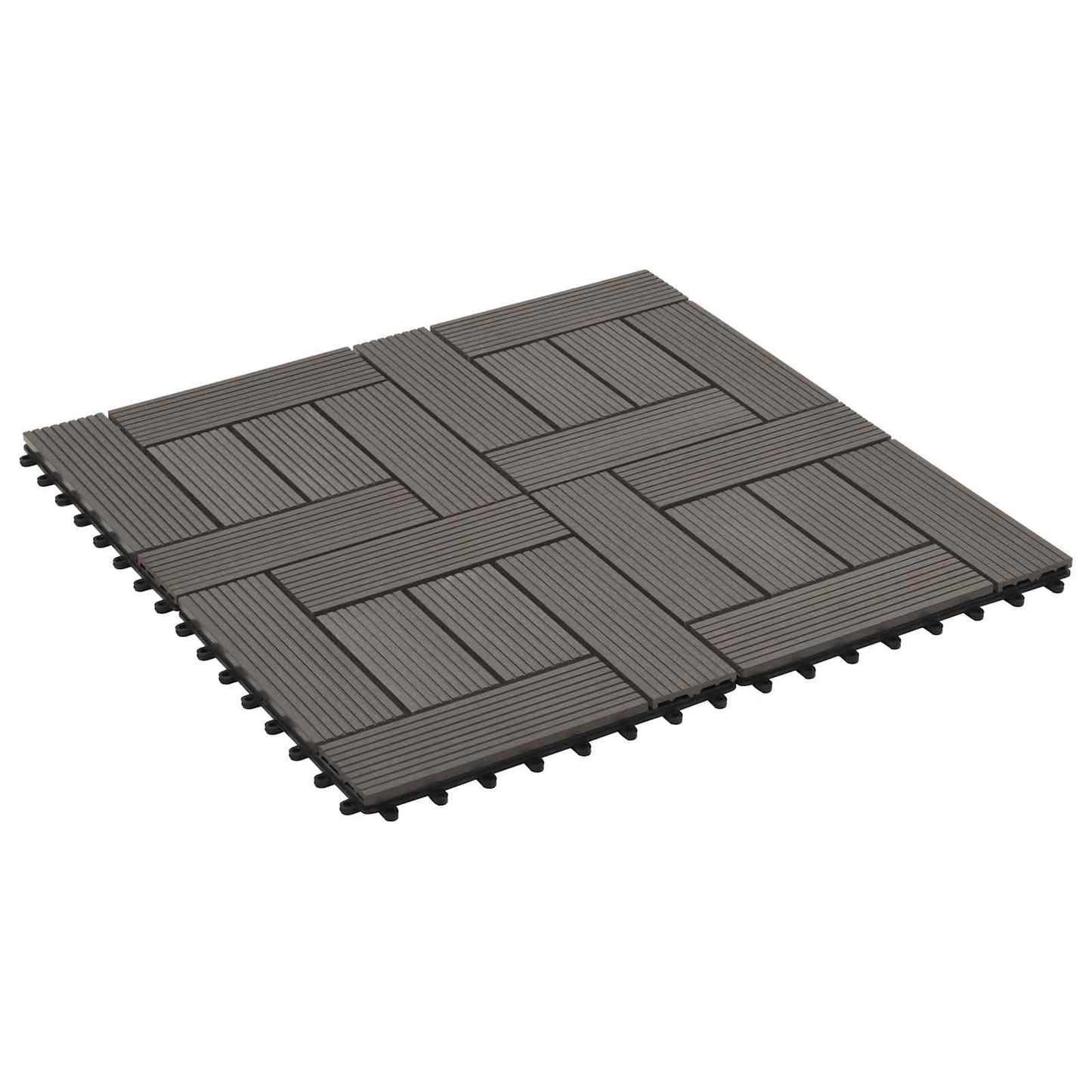 vidaXL Πλάκα Κατασκευής 11 pcs Σκούρο Καφέ 30 x 30 cm WPC