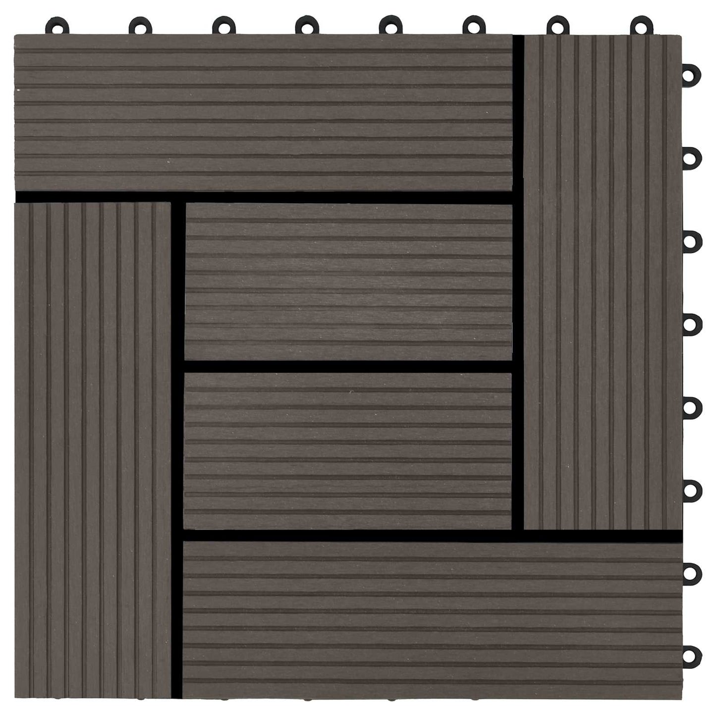 vidaXL Πλάκα Κατασκευής 11 pcs Σκούρο Καφέ 30 x 30 cm WPC