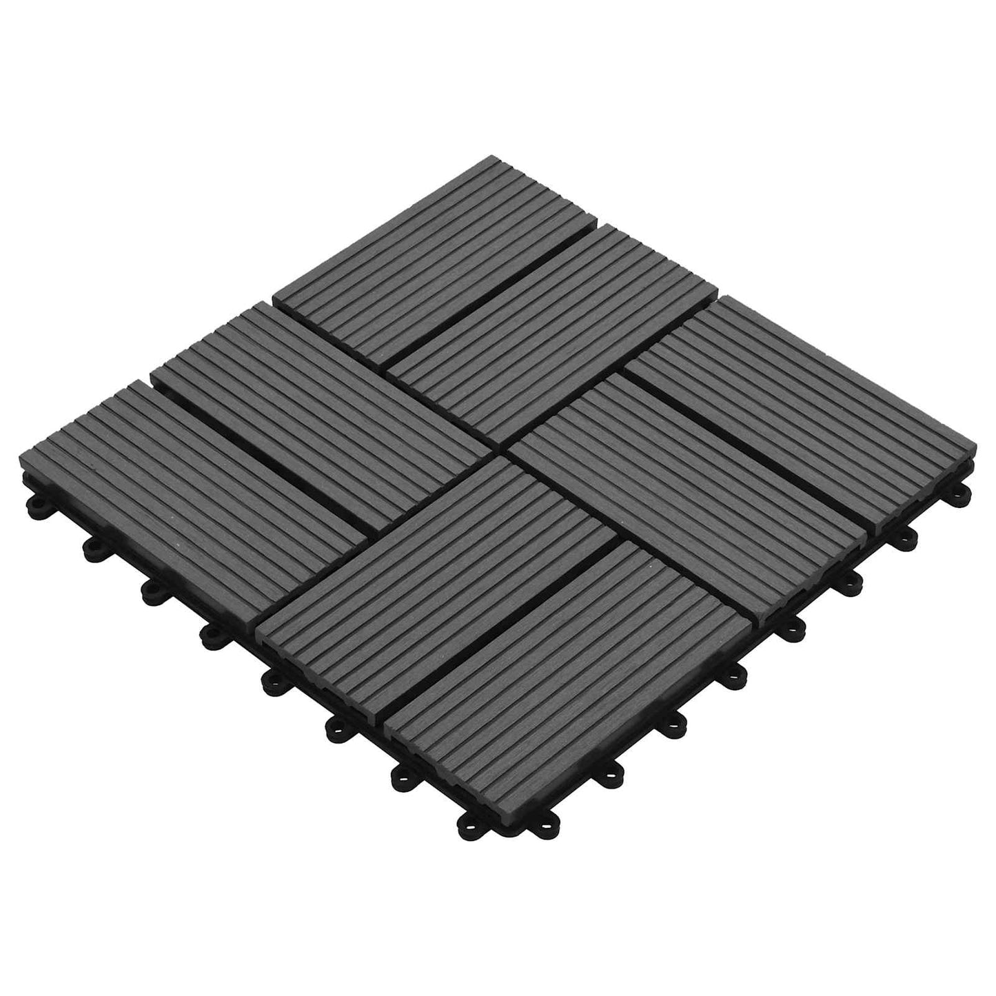 vidaXL Πλάκα Κατασκευής 11 pcs Γκρι 30 x 30 cm WPC