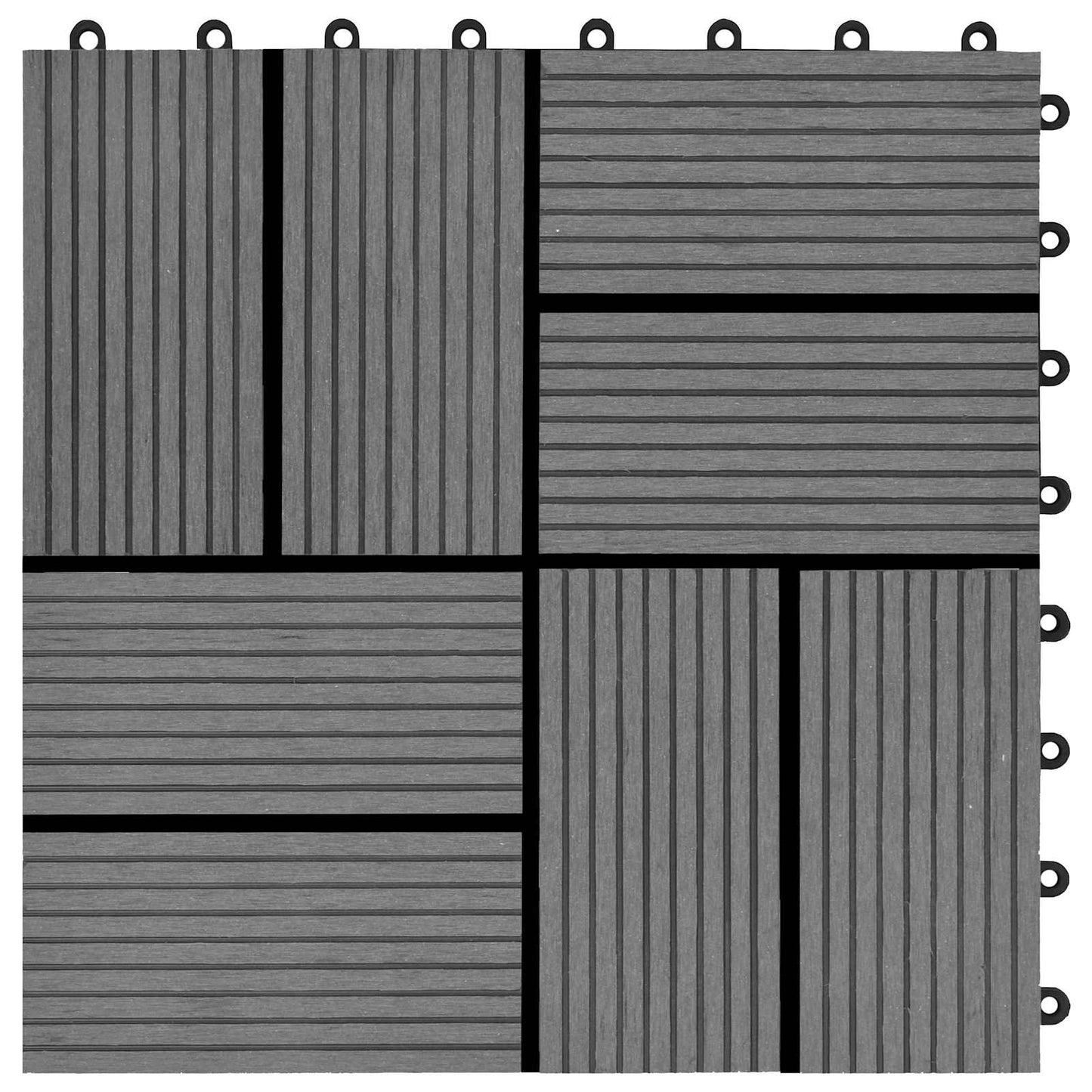vidaXL Πλάκα Κατασκευής 11 pcs Γκρι 30 x 30 cm WPC