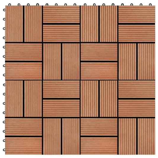 vidaXL Πλακάκια Deck 11 τεμ. Χρώμα Teak 30 x 30 εκ. 1 μ² από WPC