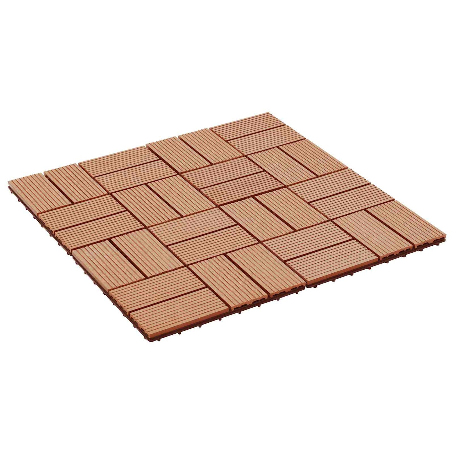 vidaXL Πλάκα Κατασκευής 11 pcs Ξύλο teak 30 x 30 cm WPC