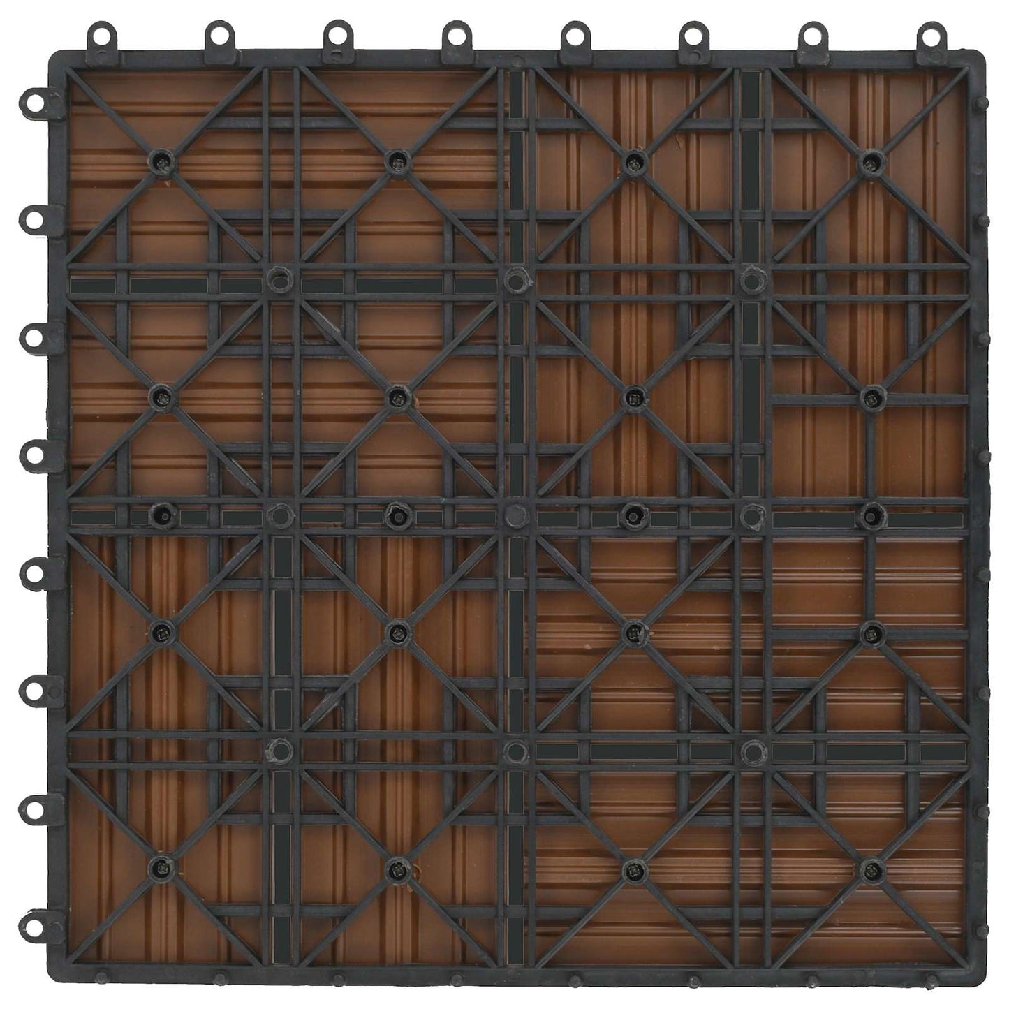 vidaXL Πλάκα Κατασκευής 11 pcs Ξύλο teak 30 x 30 cm WPC