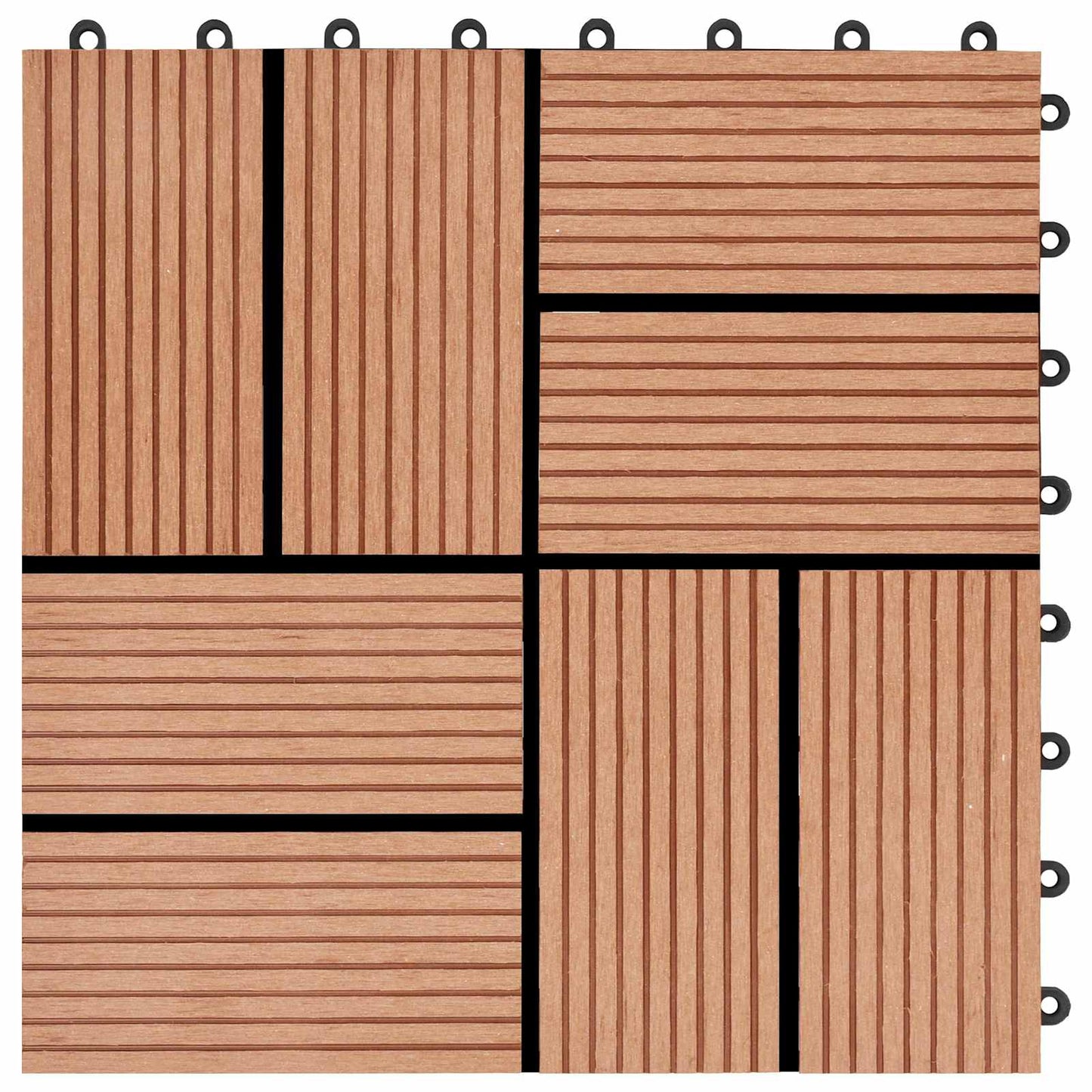 vidaXL Πλάκα Κατασκευής 11 pcs Ξύλο teak 30 x 30 cm WPC