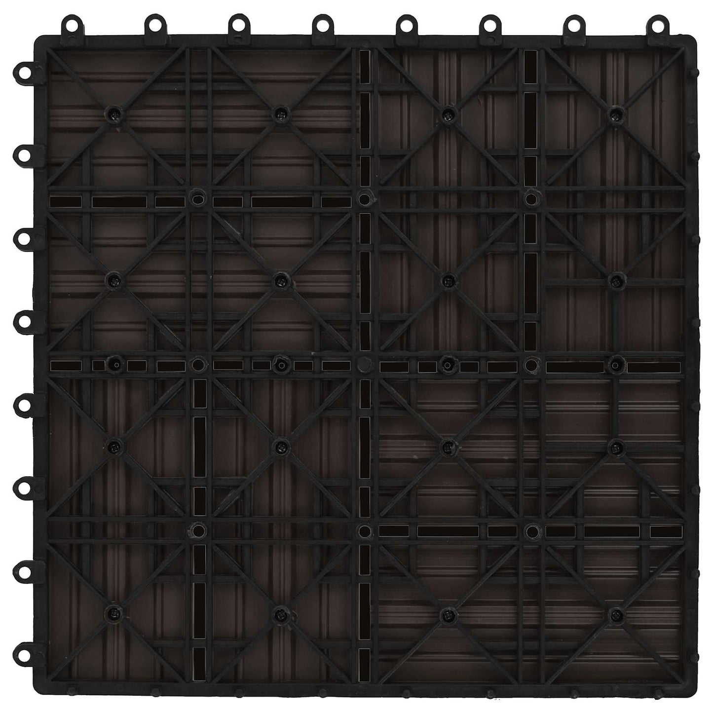 vidaXL Πλάκα Κατασκευής 11 pcs Σκούρο Καφέ 30 x 30 cm WPC
