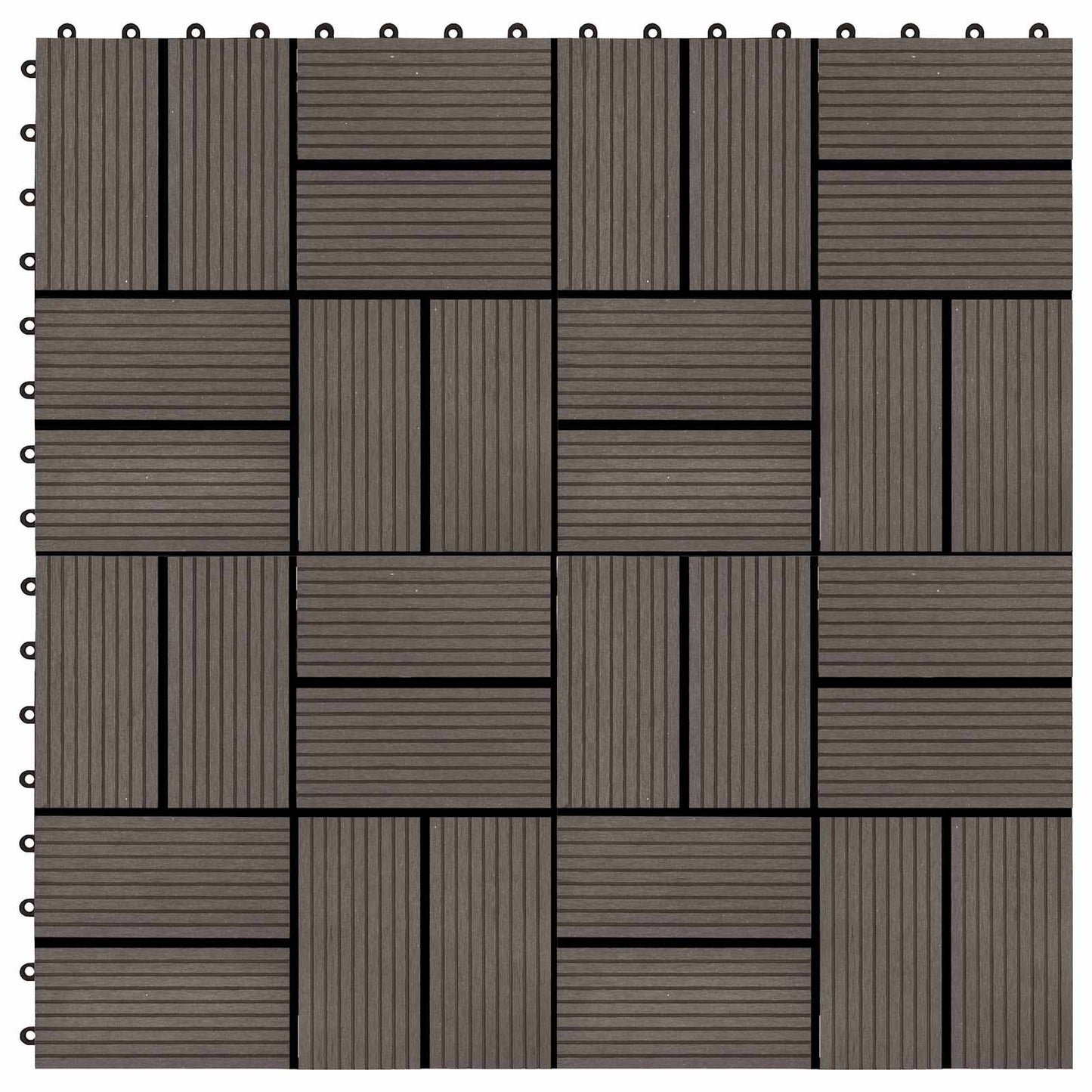 vidaXL Πλάκα Κατασκευής 11 pcs Σκούρο Καφέ 30 x 30 cm WPC