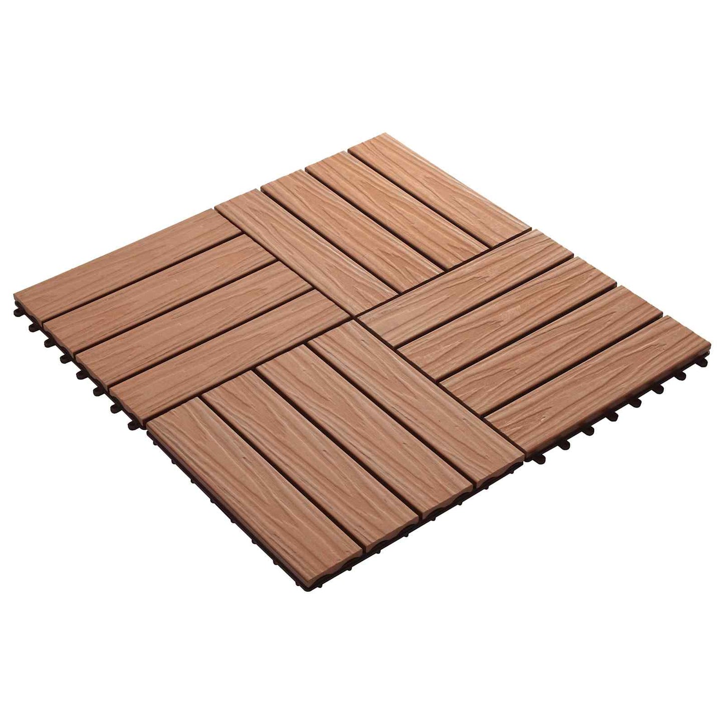 vidaXL Πλάκα Κατασκευής 3D Σχεδίαση 11 pcs Ανοιχτό καφέ 30 x 30 cm WPC