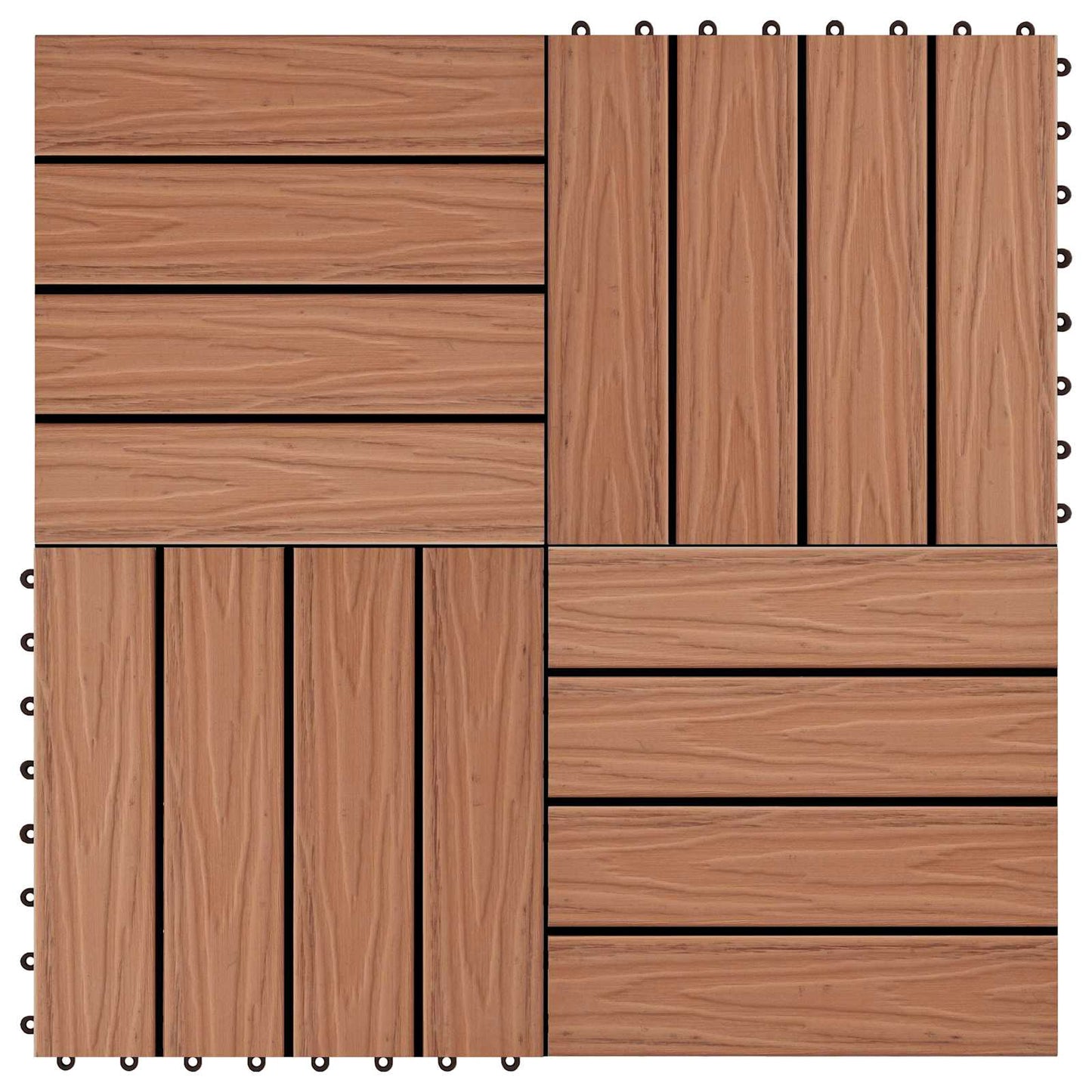 vidaXL Πλάκα Κατασκευής 3D Σχεδίαση 11 pcs Ανοιχτό καφέ 30 x 30 cm WPC