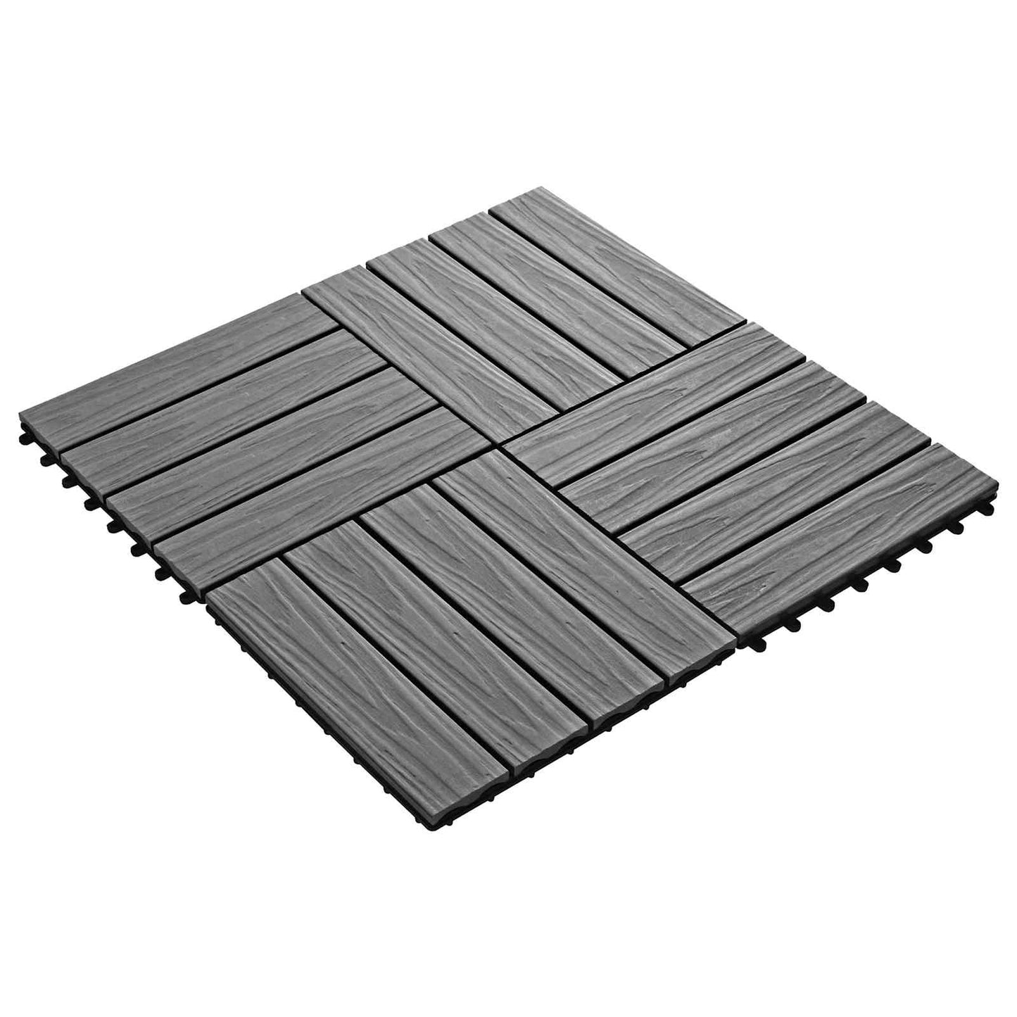 vidaXL Πλάκα Κατασκευής 3D Σχεδίαση 11 pcs Γκρι 30 x 30 cm WPC