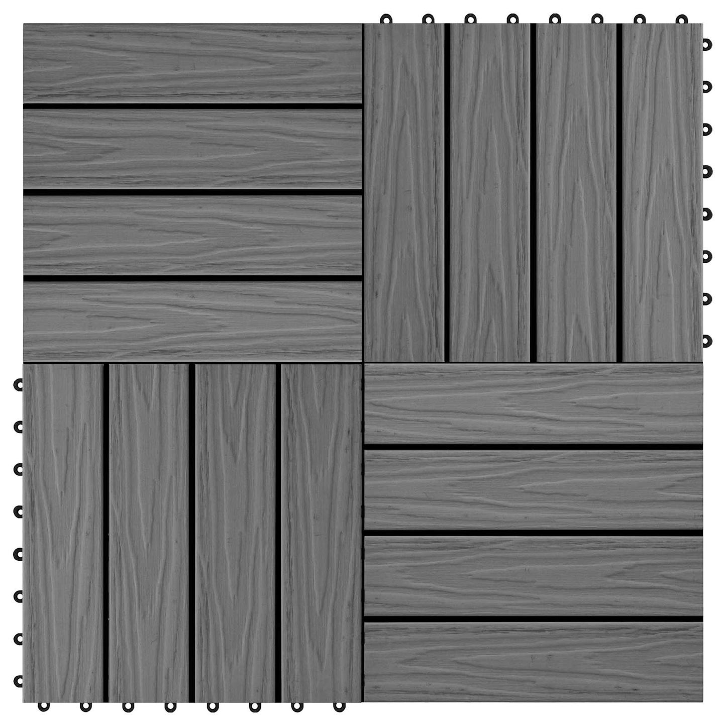 vidaXL Πλάκα Κατασκευής 3D Σχεδίαση 11 pcs Γκρι 30 x 30 cm WPC