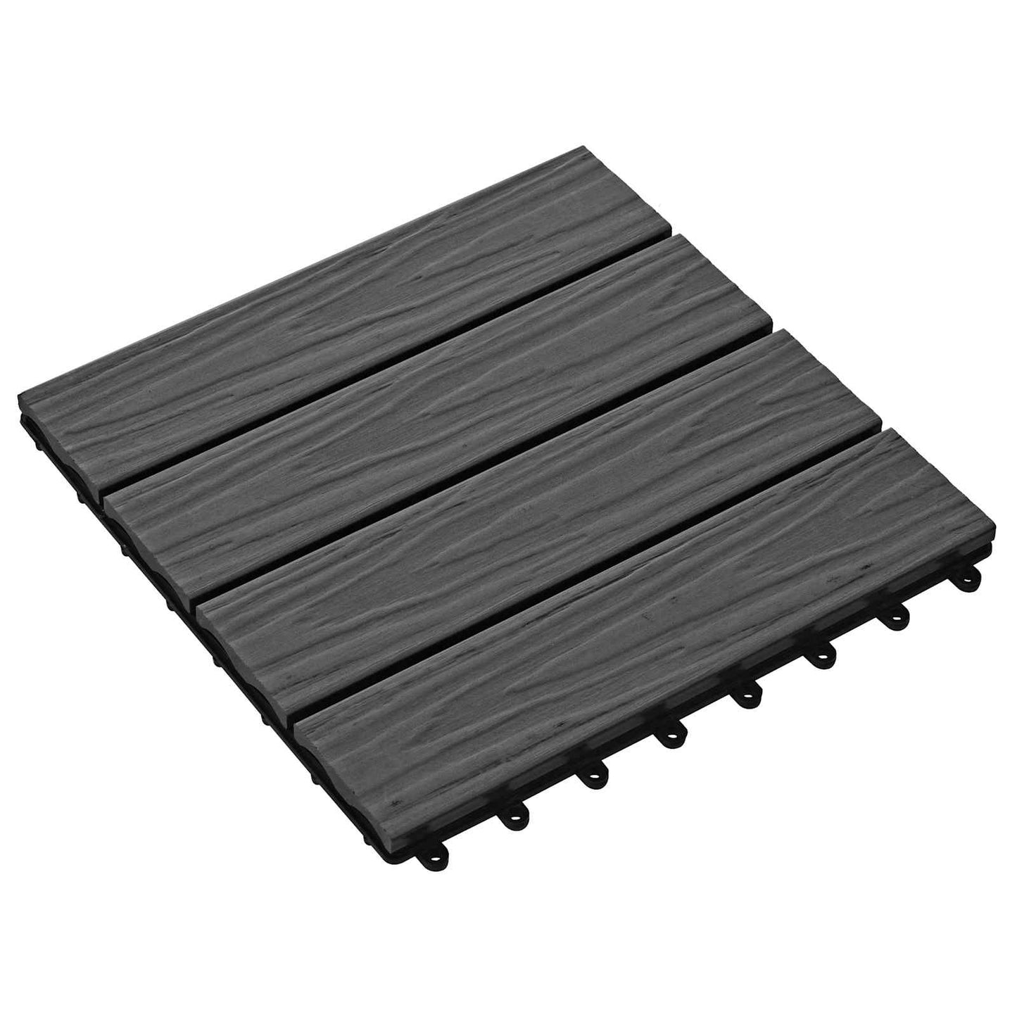 vidaXL Πλάκα Κατασκευής 3D Σχεδίαση 11 pcs Μαύρο 30 x 30 cm WPC