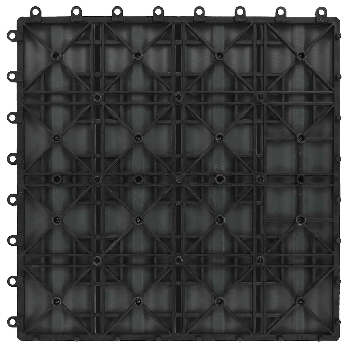 vidaXL Πλάκα Κατασκευής 3D Σχεδίαση 11 pcs Μαύρο 30 x 30 cm WPC