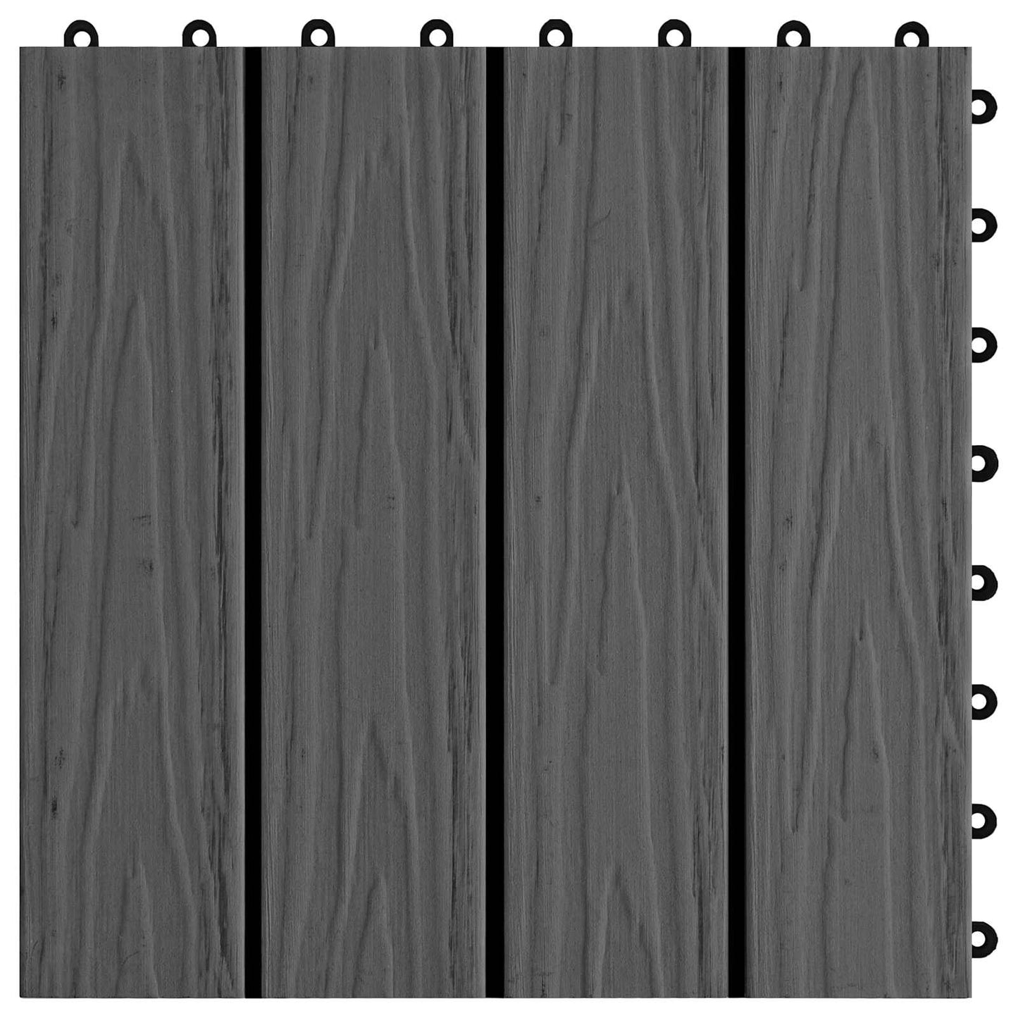 vidaXL Πλάκα Κατασκευής 3D Σχεδίαση 11 pcs Μαύρο 30 x 30 cm WPC