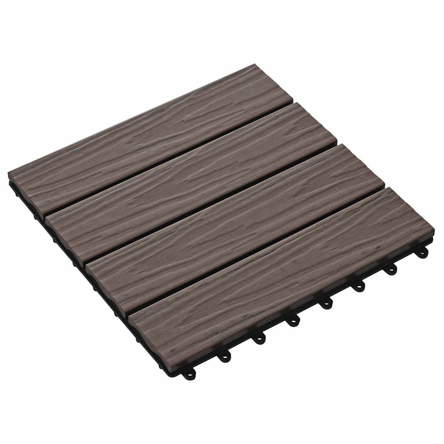 vidaXL Πλάκα Κατασκευής 3D Σχεδίαση 11 pcs Σκούρο Καφέ 30 x 30 cm WPC