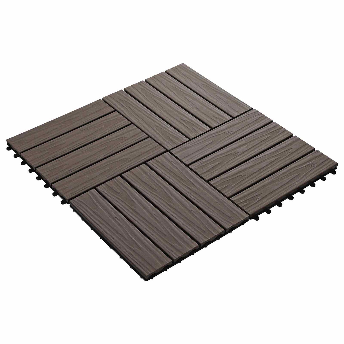 vidaXL Πλάκα Κατασκευής 3D Σχεδίαση 11 pcs Σκούρο Καφέ 30 x 30 cm WPC