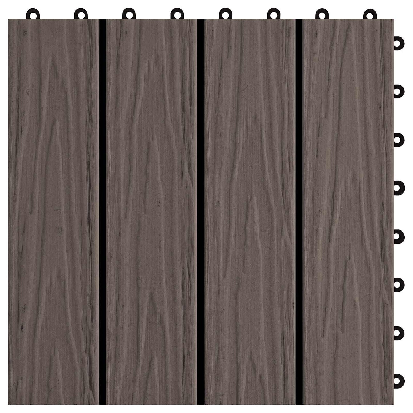 vidaXL Πλάκα Κατασκευής 3D Σχεδίαση 11 pcs Σκούρο Καφέ 30 x 30 cm WPC