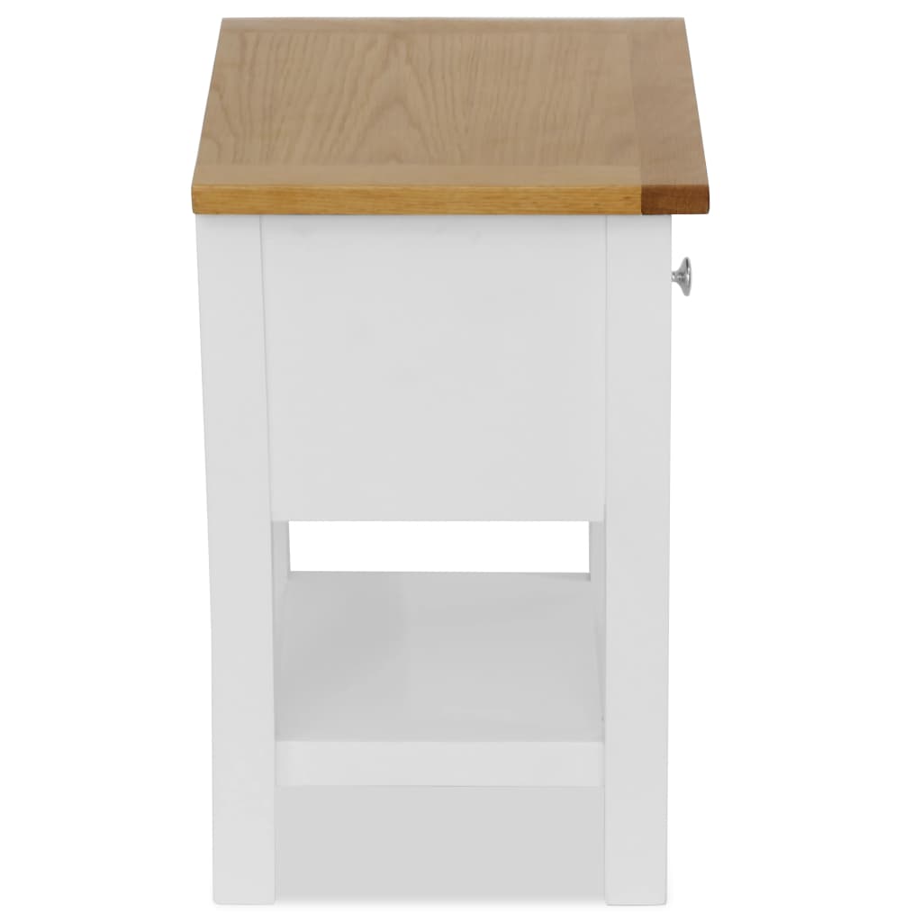 vidaXL Κομοδίνο 36 x 30 x 47 εκ. από Μασίφ Ξύλο Δρυός