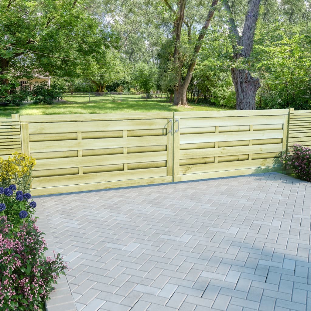 vidaXL Πόρτες Φράχτη 2 τεμ. Πράσινες 150x75 εκ. Εμποτ.Ξύλο Πεύκου